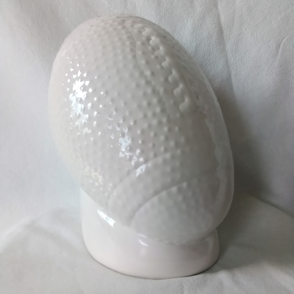 Football Trophy Piggy Bank 7" White Ceramic Kids Money Coin Bank Sports Decor